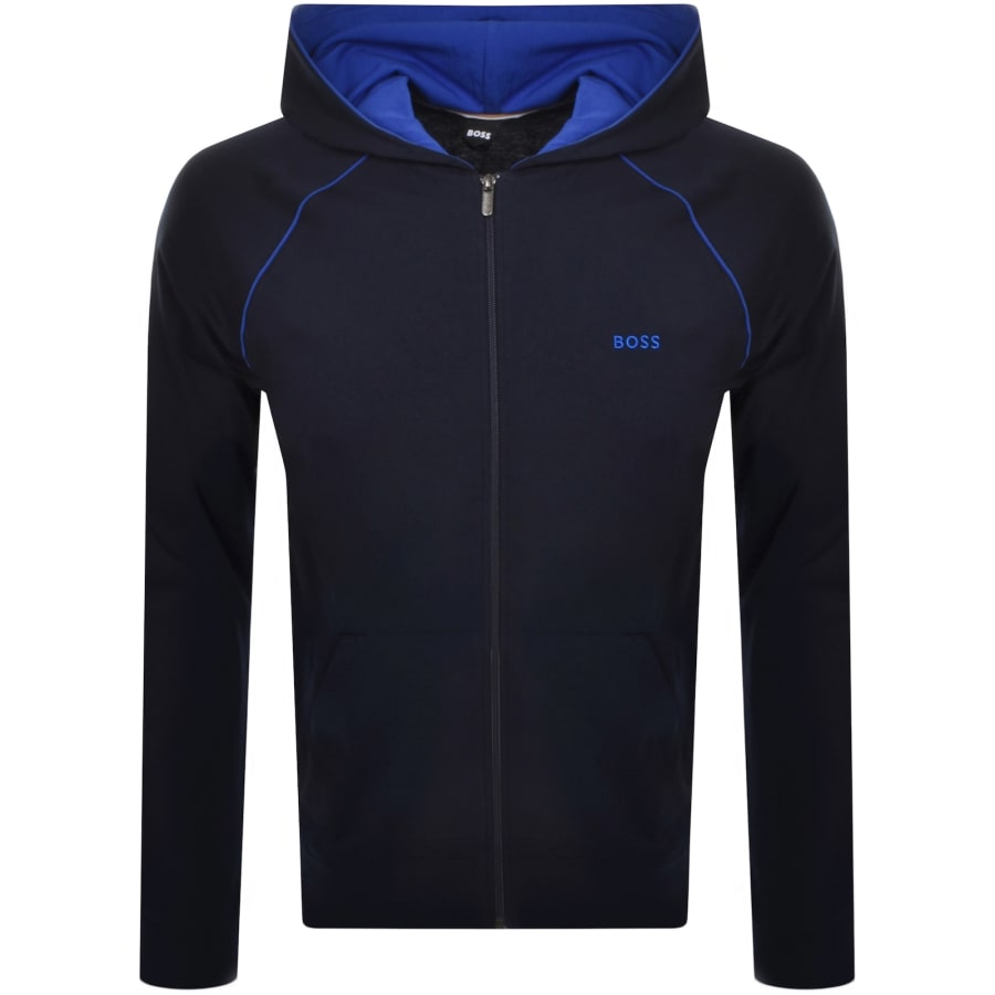 BOSS Mix And Match Full Zip Hoodie Blue Mainline Menswear